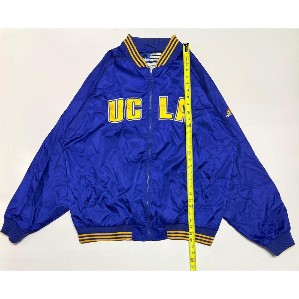 Vtg 90 Adidas UCLA Bruins Windbreaker Jacket Mens XL Blue Yellow Full Zip Bomber